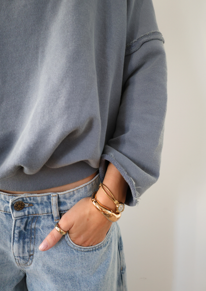 Pull en maille Edie uni bleu marine