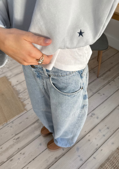 Pull Edie Beach Bleu Clair